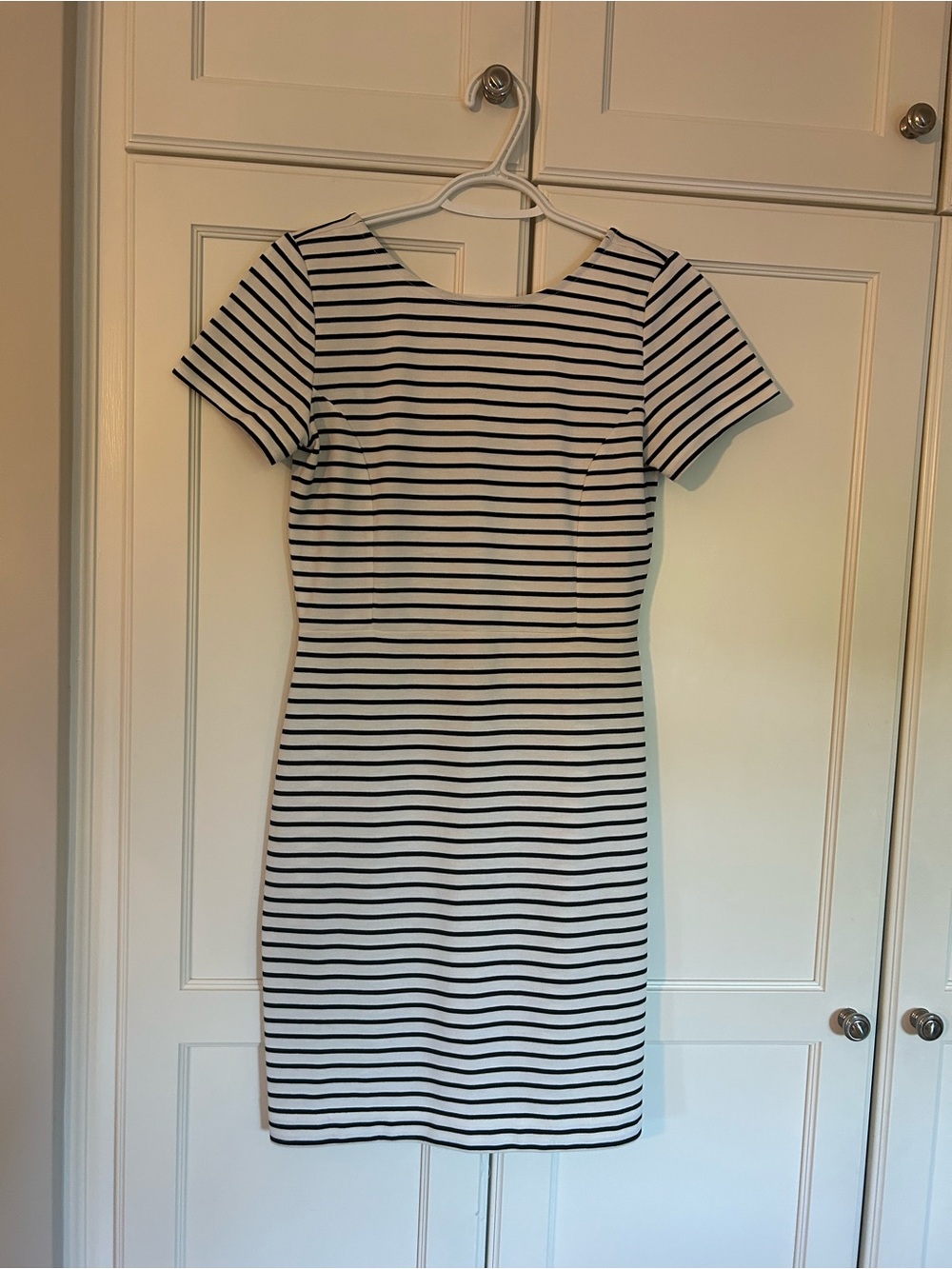 Classic Black & White Striped Sheath TShirt Dress